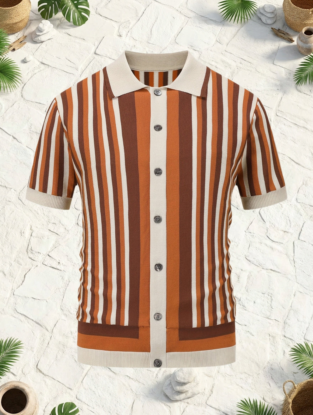 Cedric | Retro Striped Knit Shirt