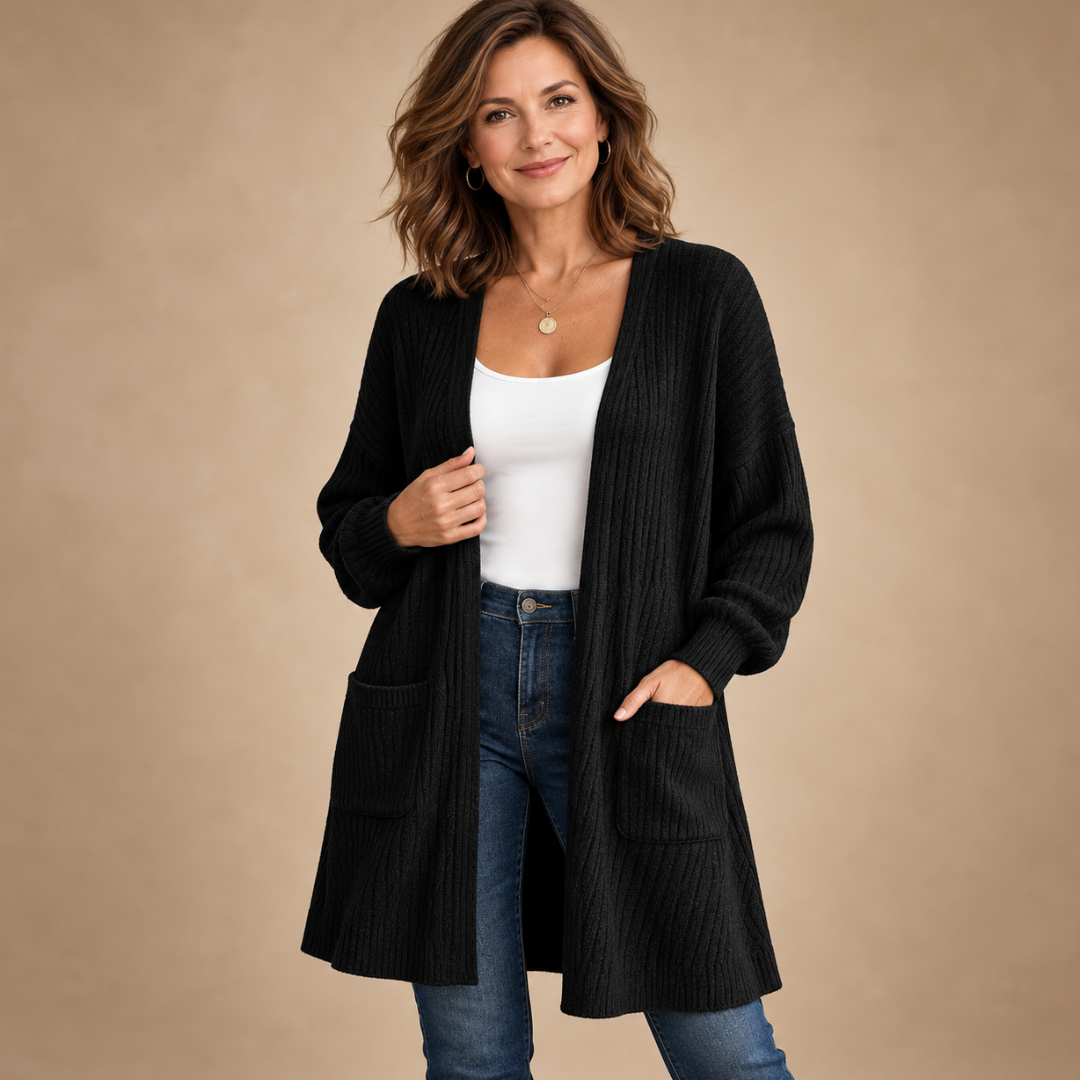 Claire Ribbed Knit Cardigan