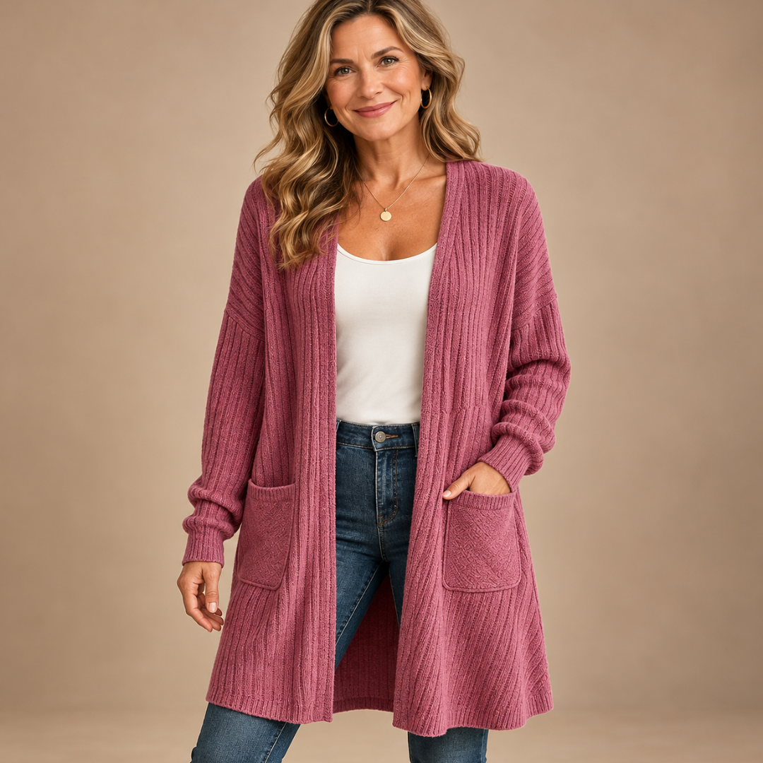 Claire Ribbed Knit Cardigan