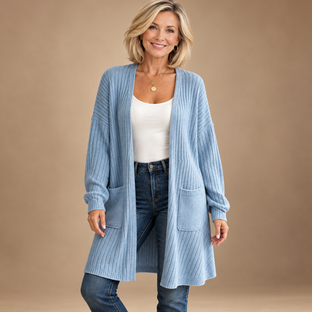 Claire Ribbed Knit Cardigan