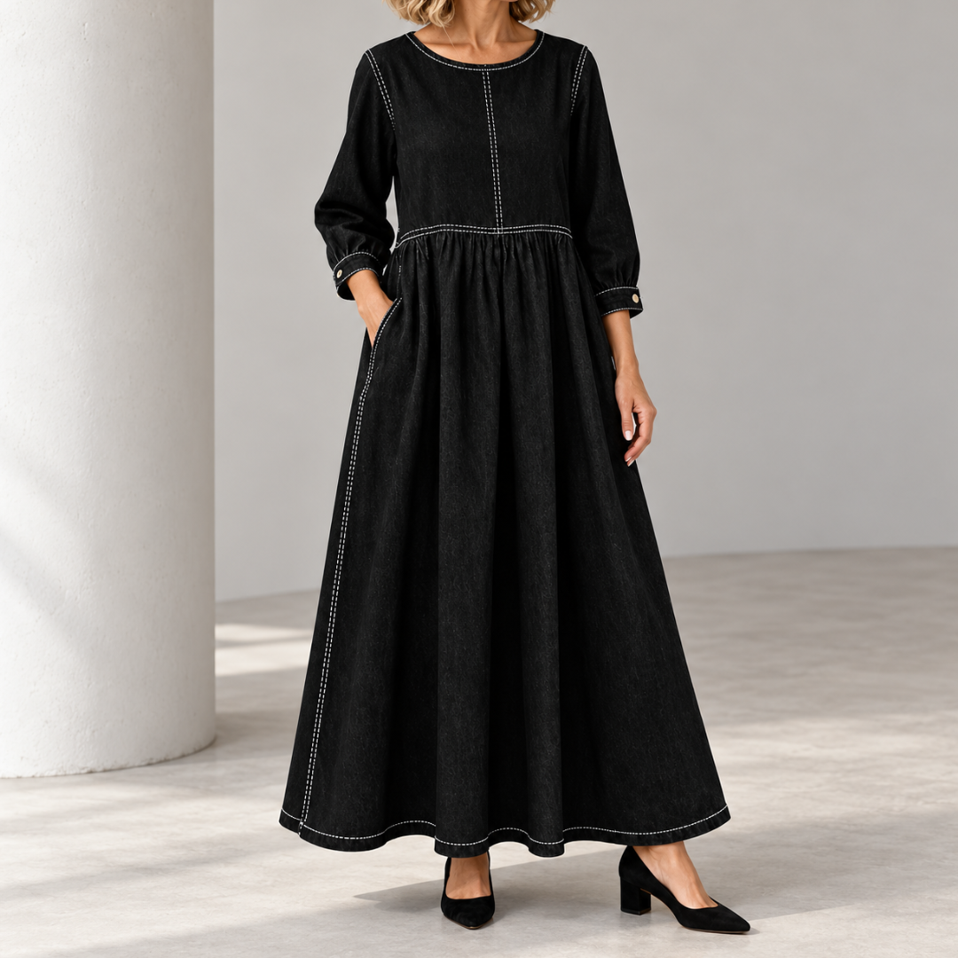 Zephyrelle - Vintage Denim Maxi Dress