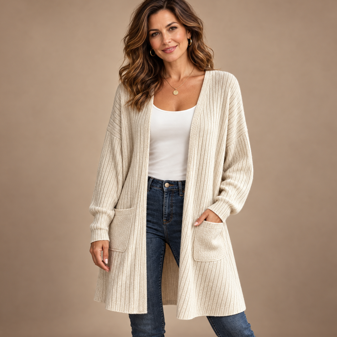 Claire Ribbed Knit Cardigan
