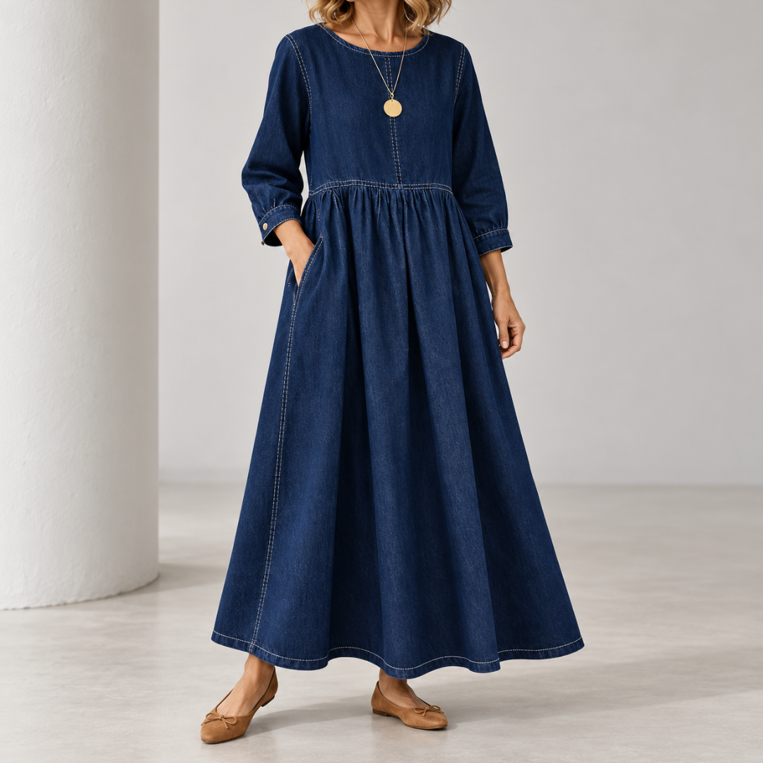 Zephyrelle - Vintage Denim Maxi Dress